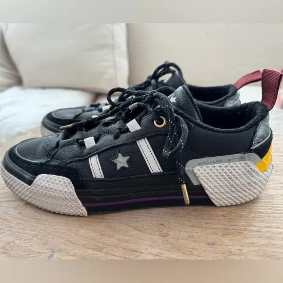 CONVERSE x Ibn Jasper Collab One Star Low Top Black/White/Spectra Yellow Size M9 - Picture 4 of 10